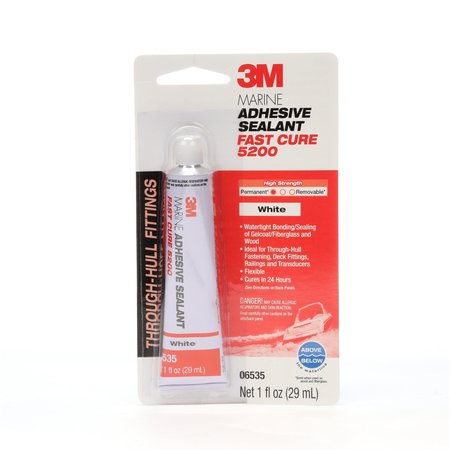 3M 3M 06535 Marine Adhesive Sealant 5200 Fast Cure - 1 oz., White 7010367674